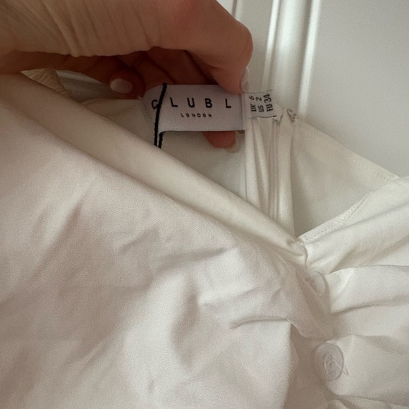 Club L London White Ruched Bodysuit - Picture 2 of 2